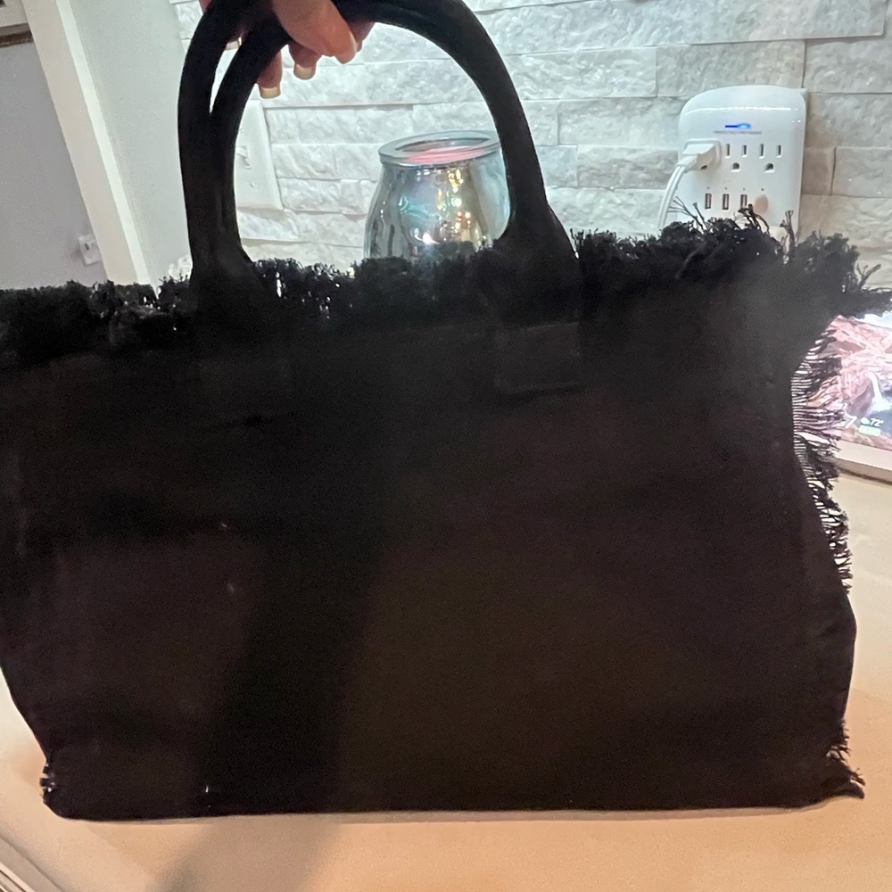 FRINGED CANVAS TOTE - Picture 2 of 2